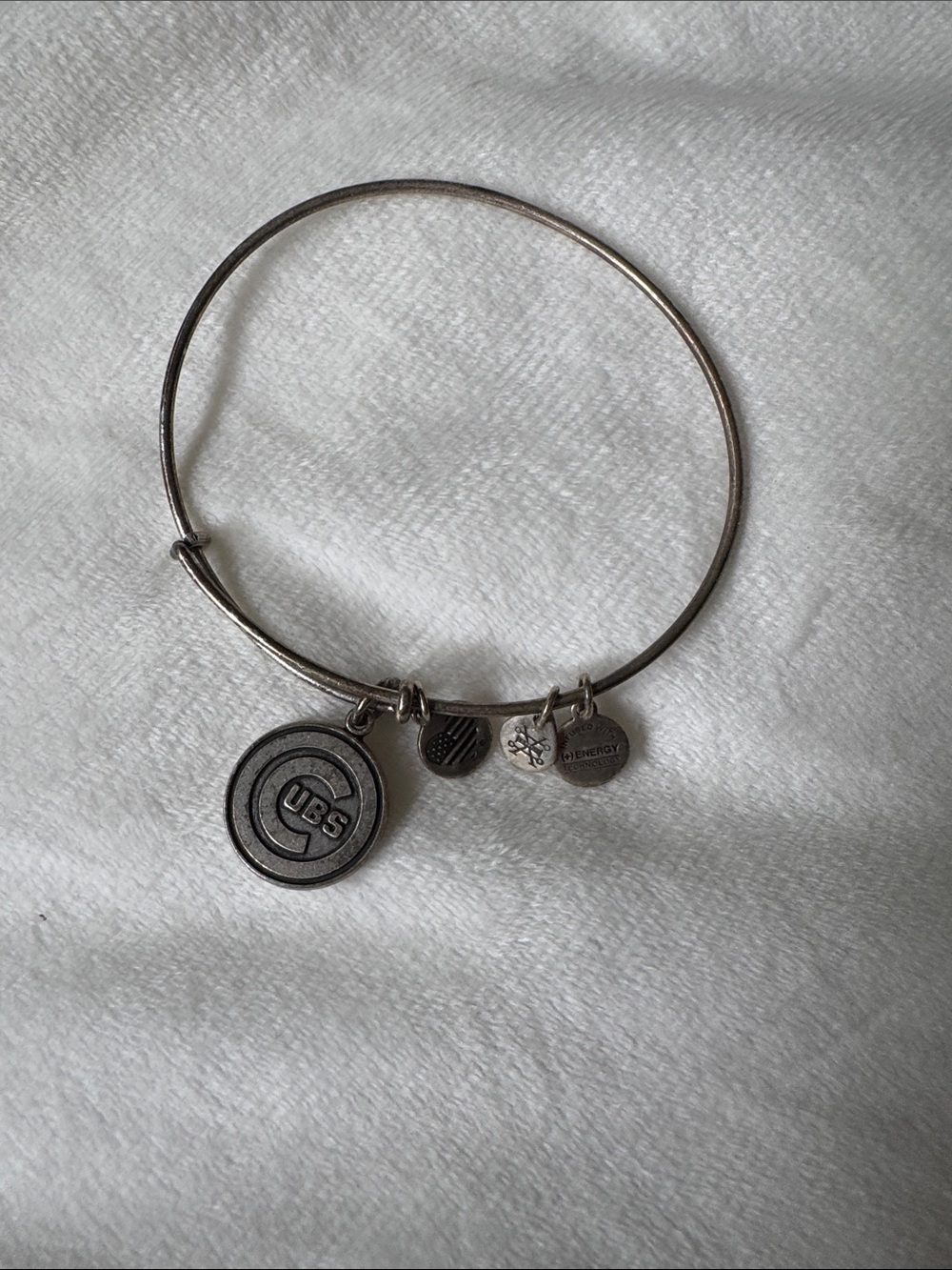 Alex and Ani Silver Chicago Cubs Charm Bangle